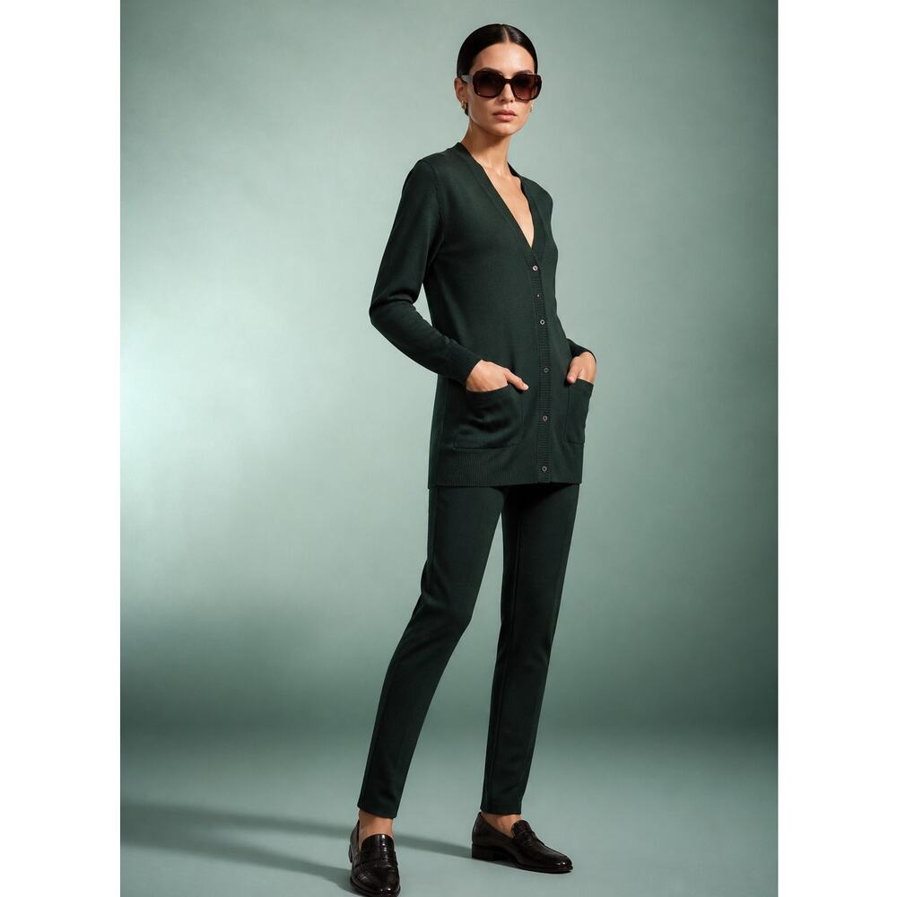 J. Jill Black Ribbed Knit Button Closure Cardigan Sweater Womens Size Large